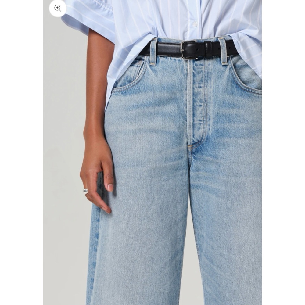 Citizens of Humanity Ayla Baggy Cuffed Crop Wide Leg Jeans Gemini Light Blue 28 - Picture 4 of 15